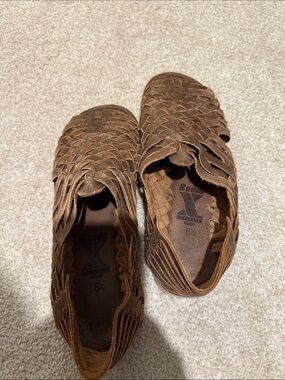 Brand X Huaraches Woven Leather Slip-On in Warm Brown